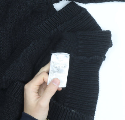 Banana Republic Women's Black Chunky Knit Wool Blend Cardigan S