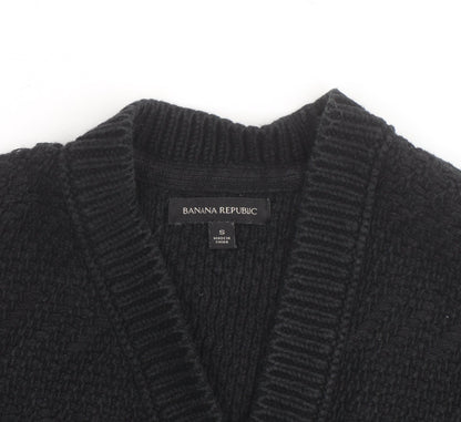 Banana Republic Women's Black Chunky Knit Wool Blend Cardigan S