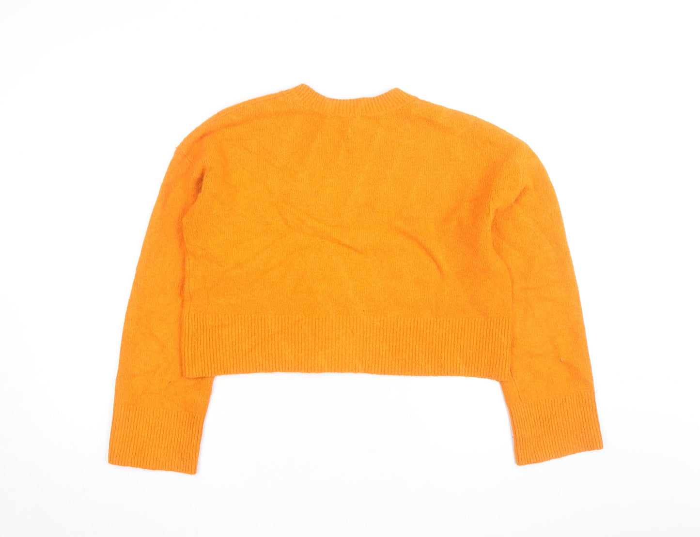 & Other Stories Women Orange Crew Neck Cotton Blend Jumper M