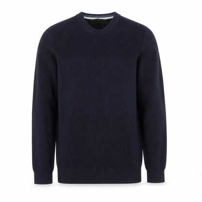 Marks and Spencer Men's Blue Cotton Blend Crew Neck Jumper Size S