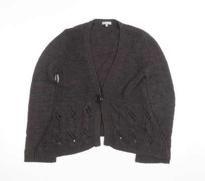 Marks and Spencer Per Una Women's Brown V-Neck Knit Cardigan M