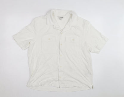 Marks and Spencer Autograph Men's White Regular Fit Button-Up Shirt L