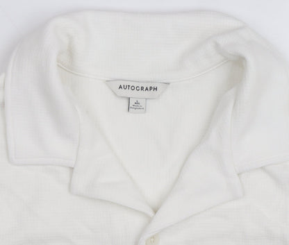 Marks and Spencer Autograph Men's White Regular Fit Button-Up Shirt L