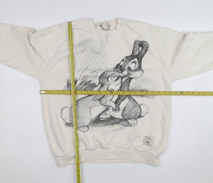 Zara Women Beige Disney Bambi Pullover Sweatshirt Size S