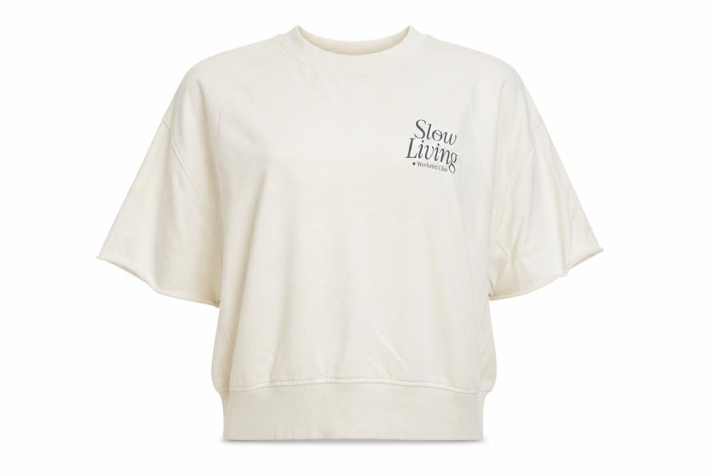 Marks and Spencer Women Ivory Slow Living Pullover Sweatshirt L
