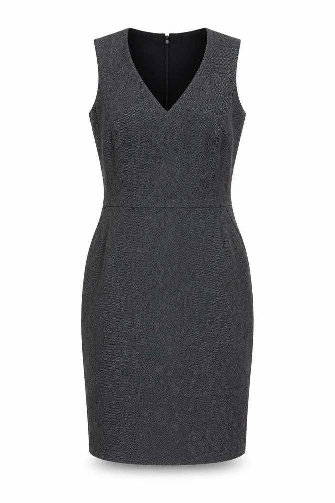 L.K. Bennett Women's Grey Wool Sheath Work Dress Size 8