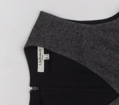 L.K. Bennett Women's Grey Wool Sheath Work Dress Size 8