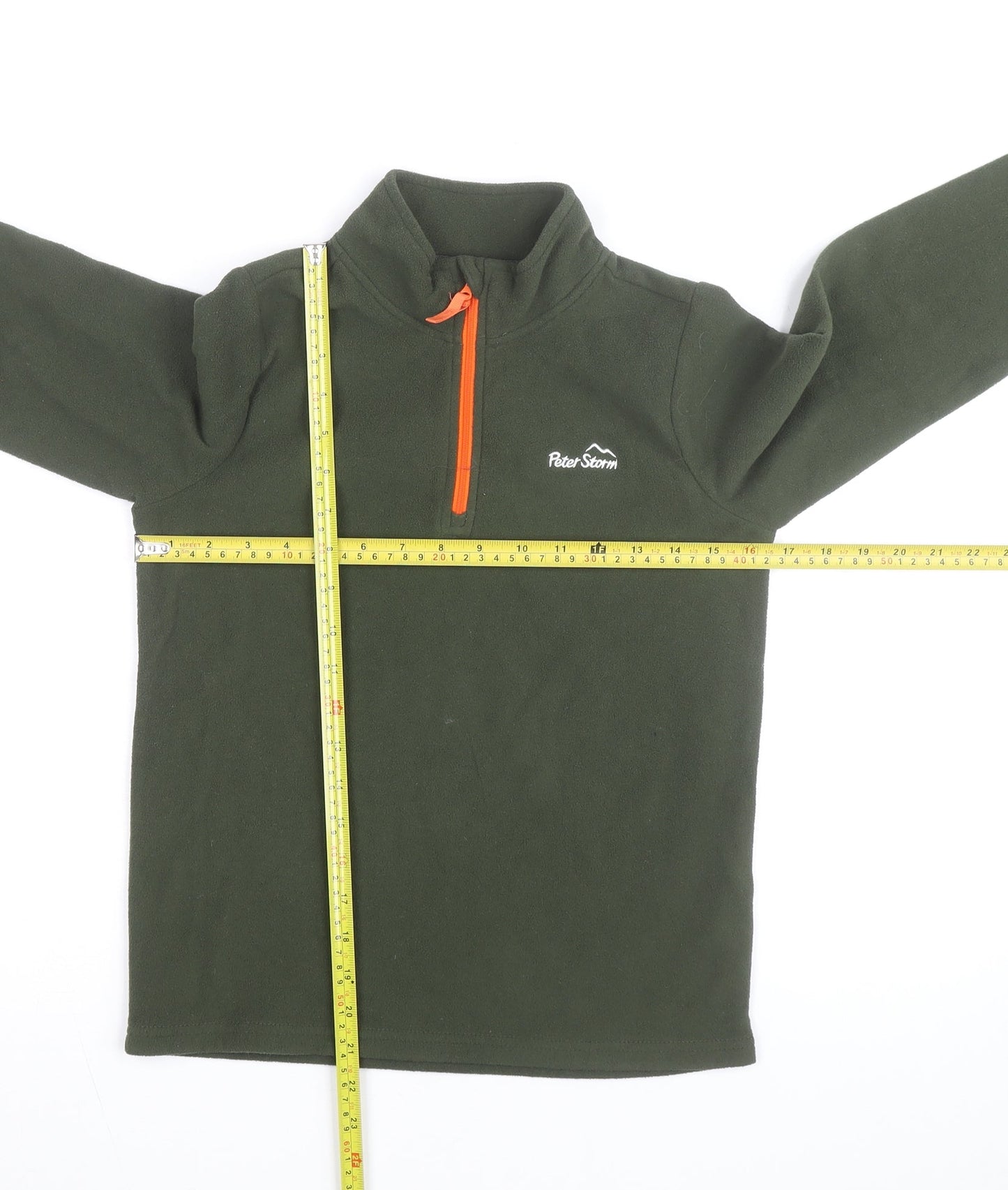 Peter Storm Boys Green 11-12 Years Fleece 1/4 Zip Sweatshirt