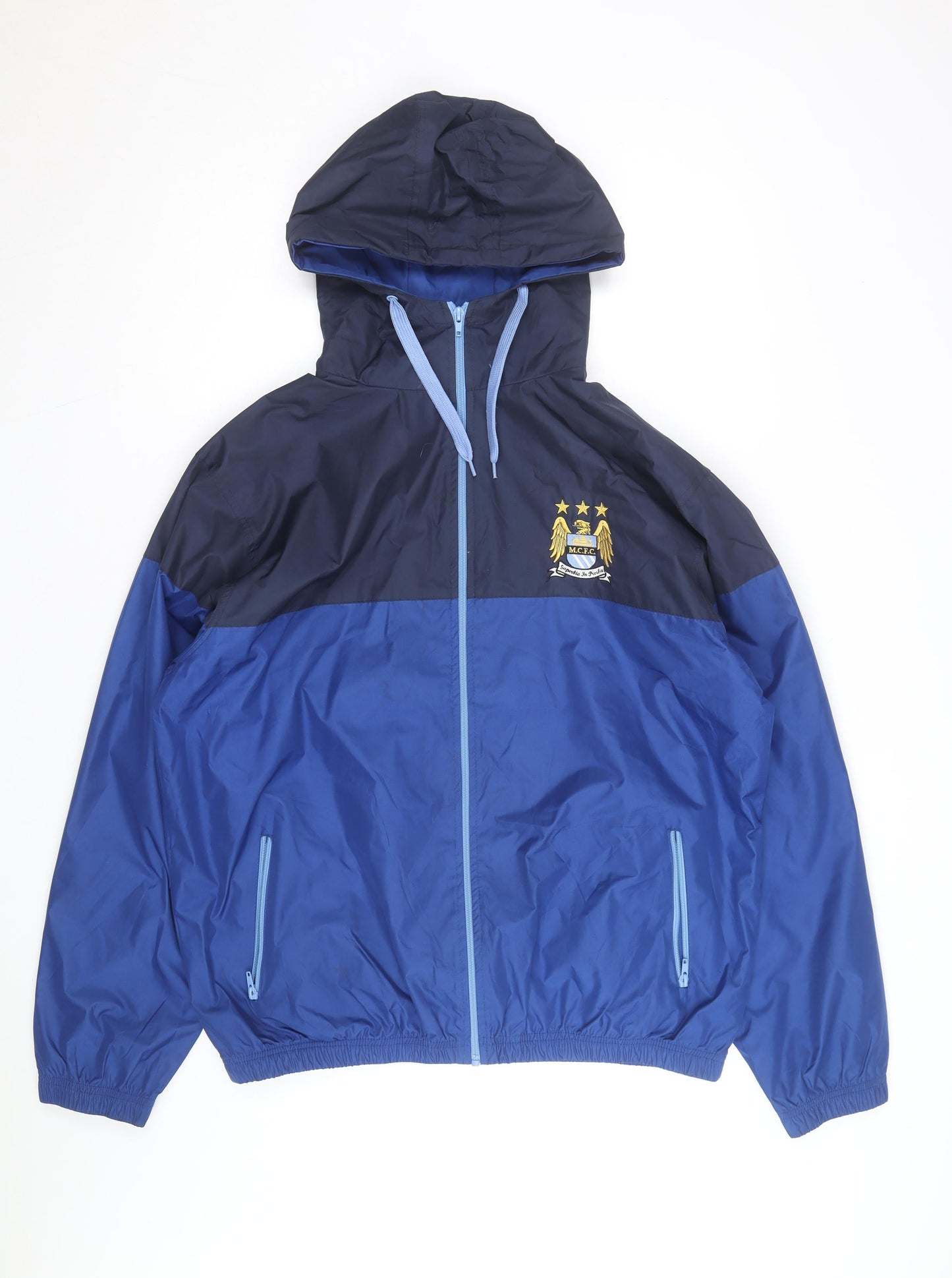 Manchester City Men's Blue 2XL Hooded Windbreaker Jacket