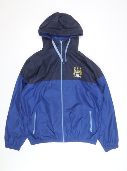 Manchester City Men's Blue 2XL Hooded Windbreaker Jacket
