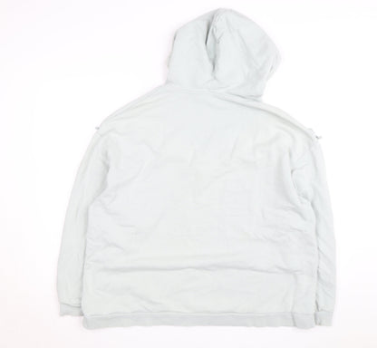 River Island Women’s White Ruffle Hooded Pullover Jumper Size L