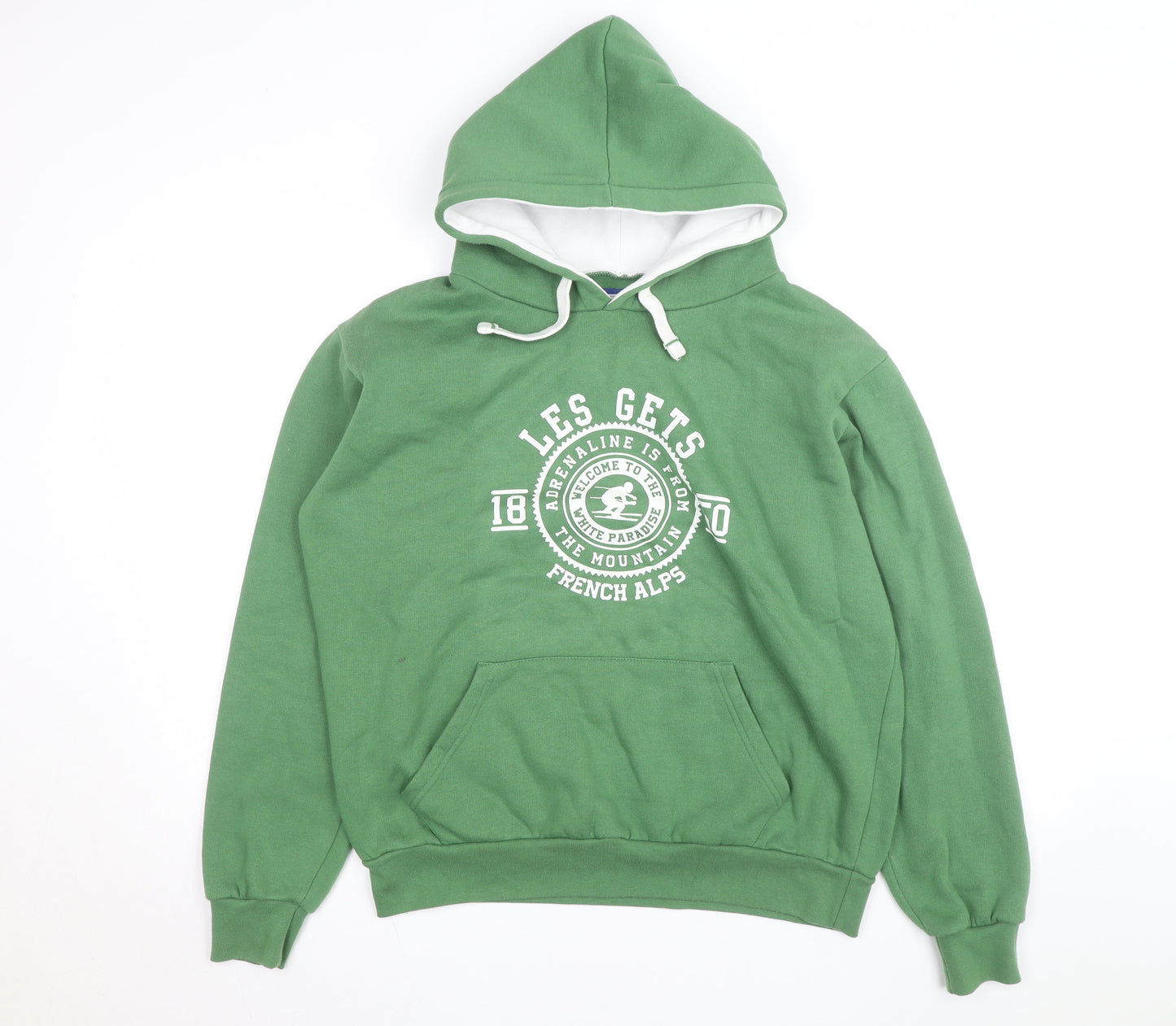 Avomarks Men Green Pullover Hoodie L Hooded French Alps Sweatshirt