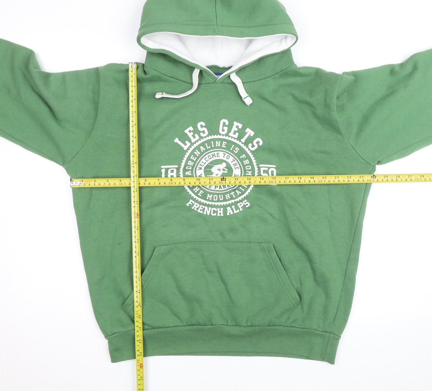Avomarks Men Green Pullover Hoodie L Hooded French Alps Sweatshirt
