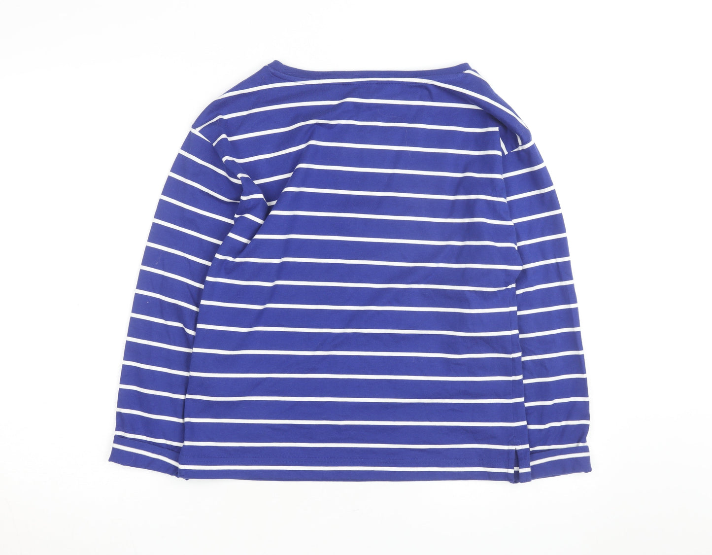 Marks and Spencer Women's Blue Striped Long Sleeve Cotton Top Size 6