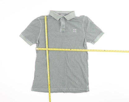 Marks and Spencer Men's Green Cotton Polo Shirt Size M Regular Fit