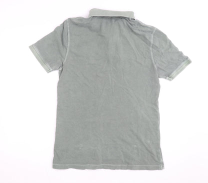 Marks and Spencer Men's Green Cotton Polo Shirt Size M Regular Fit