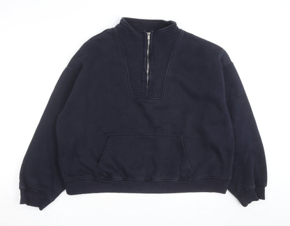 Next Men’s Blue 1/2 Zip Fleece Sweatshirt Size L Regular Fit