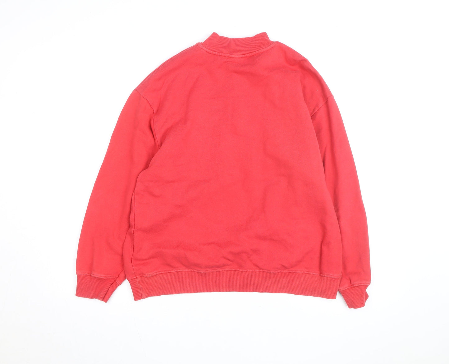 ZARA Men Red 1/2 Zip USA Logo Sweatshirt Size L