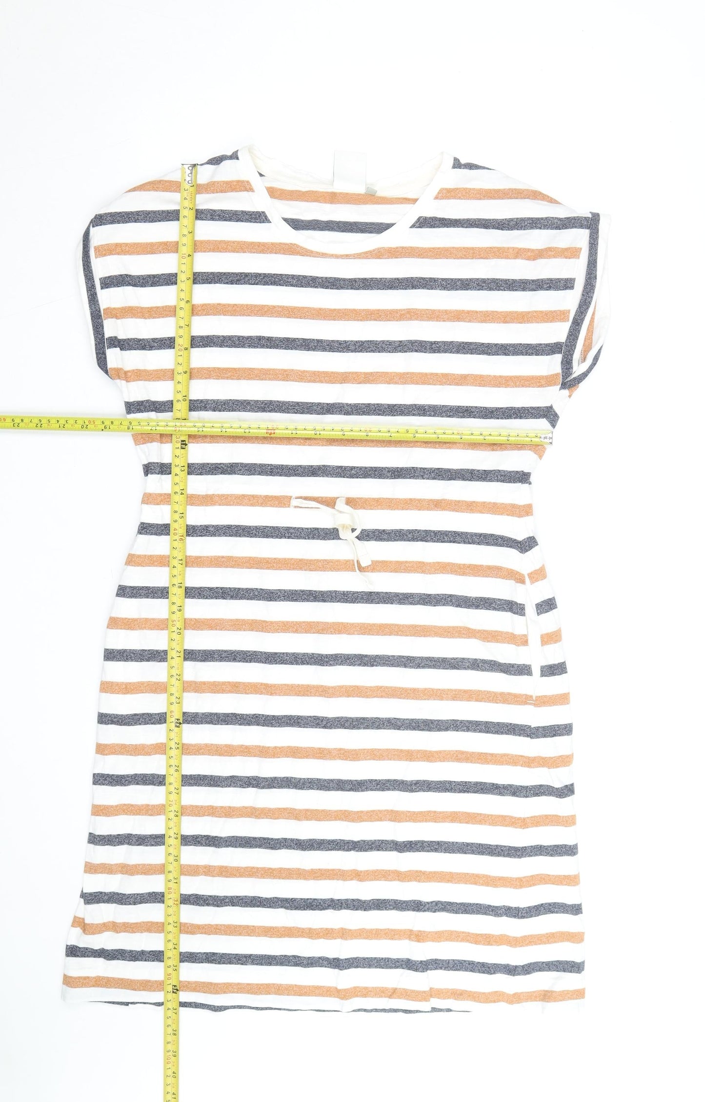 Weird Fish Women’s Multicoloured Stripe Cotton T-Shirt Dress Size 16
