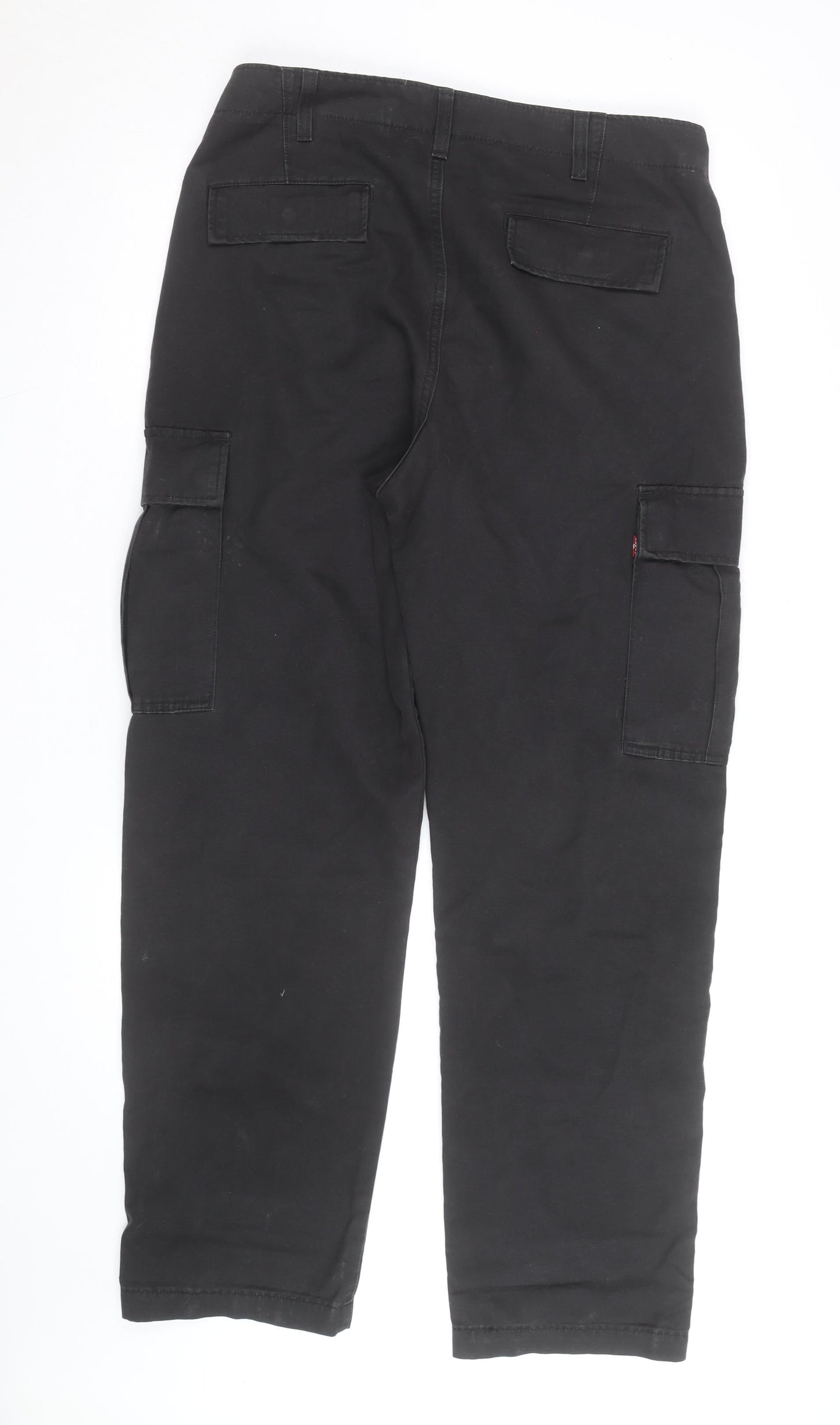 Levi's Men's Black Cargo Straight Trousers M Regular Fit