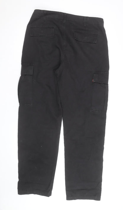 Levi's Men's Black Cargo Straight Trousers M Regular Fit