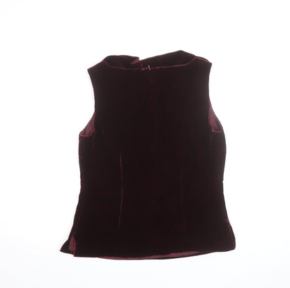 KaukO Softwear Women’s Brown Velvet Cowl Neck Sleeveless Blouse UK 10