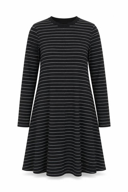 Marks & Spencer Women’s Black Striped Jersey A-Line Dress Size 12