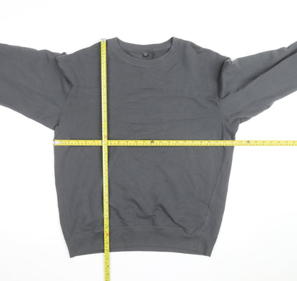 UNIQLO Men's Grey M Crew Neck Cotton Blend Sweatshirt