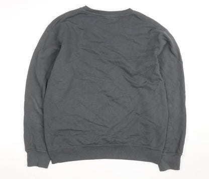 UNIQLO Men's Grey M Crew Neck Cotton Blend Sweatshirt