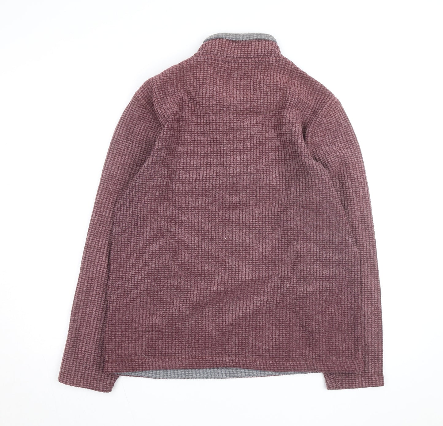 Weird Fish Men's Purple Waffle-Knit 1/4 Zip Jumper Size M