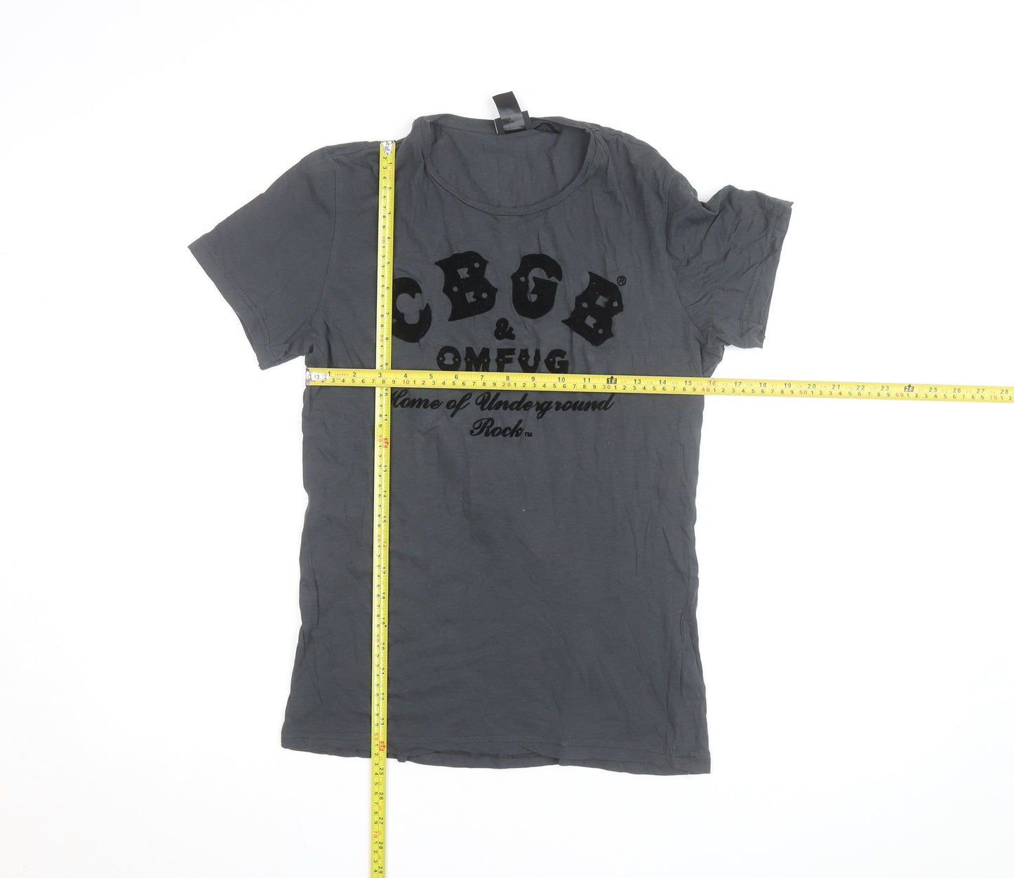 H&M Men's Grey CBGB Rock Graphic Short Sleeve Cotton T-Shirt Size S
