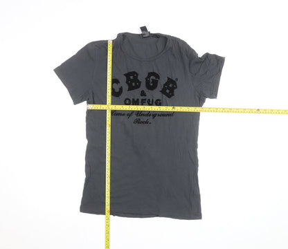 H&M Men's Grey CBGB Rock Graphic Short Sleeve Cotton T-Shirt Size S