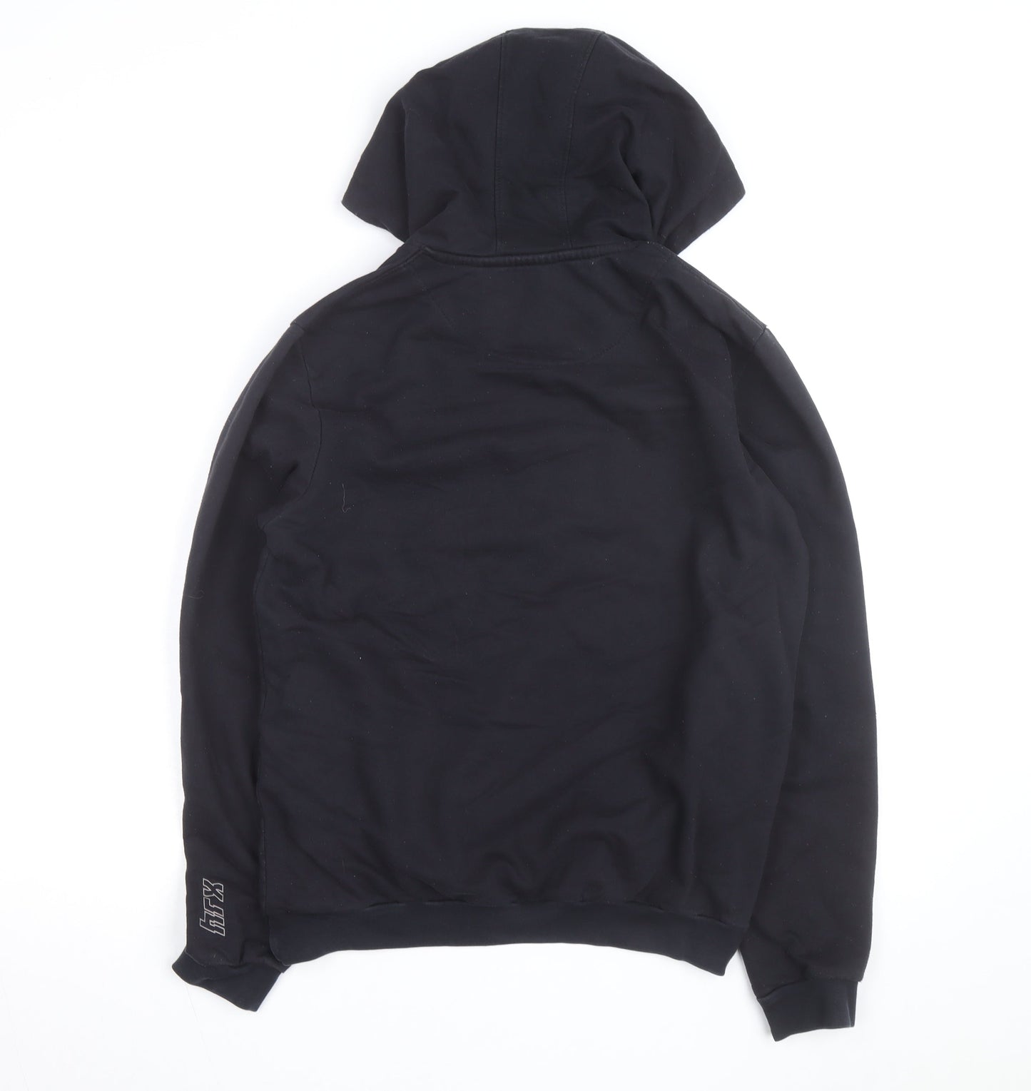 HRX Mens Black Medium Pullover Hoodie with Logo Print