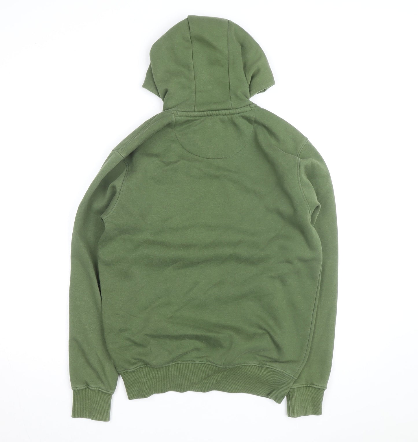 SIN DNM Men's Green Pullover Hoodie S Graphic Print Fleece