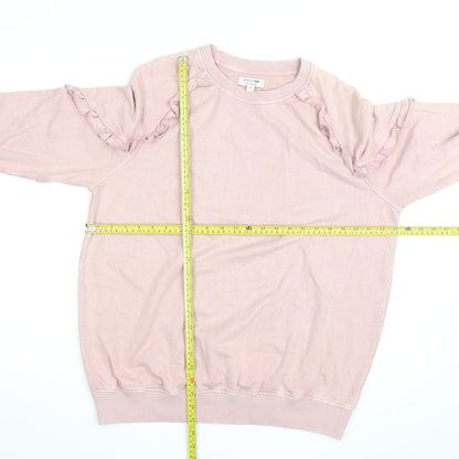 JD Williams Women's Pink Ruffle Crew Neck Pullover Sweatshirt Size 16