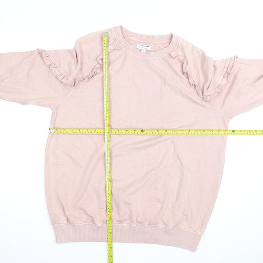 JD Williams Women's Pink Ruffle Crew Neck Pullover Sweatshirt Size 16