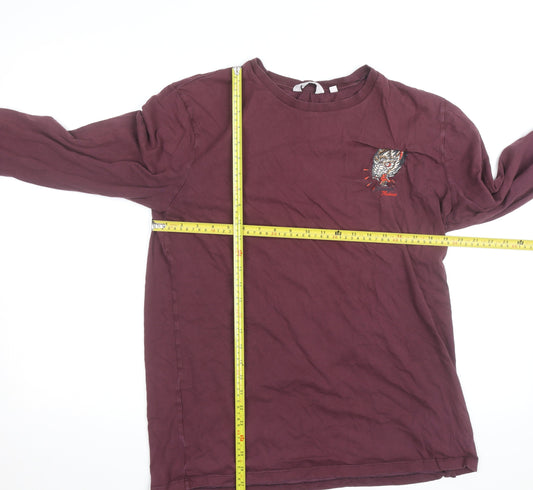 Next Men’s Red Long Sleeve Regular Fit Cotton Wolf Top Size L
