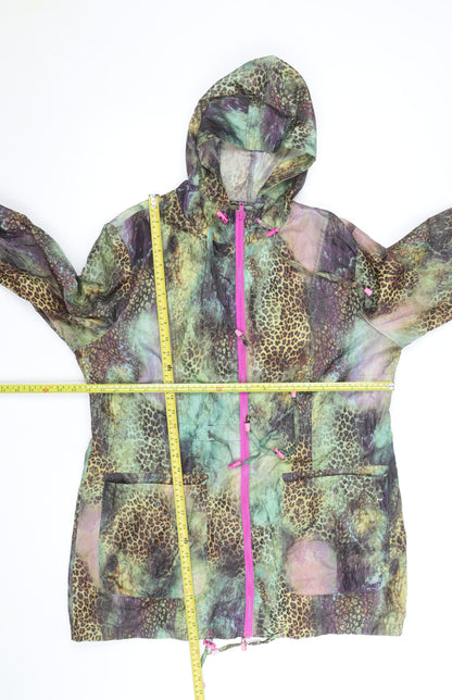 Love Label Women’s Multicoloured Animal Print Hooded Rain Jacket Size 14