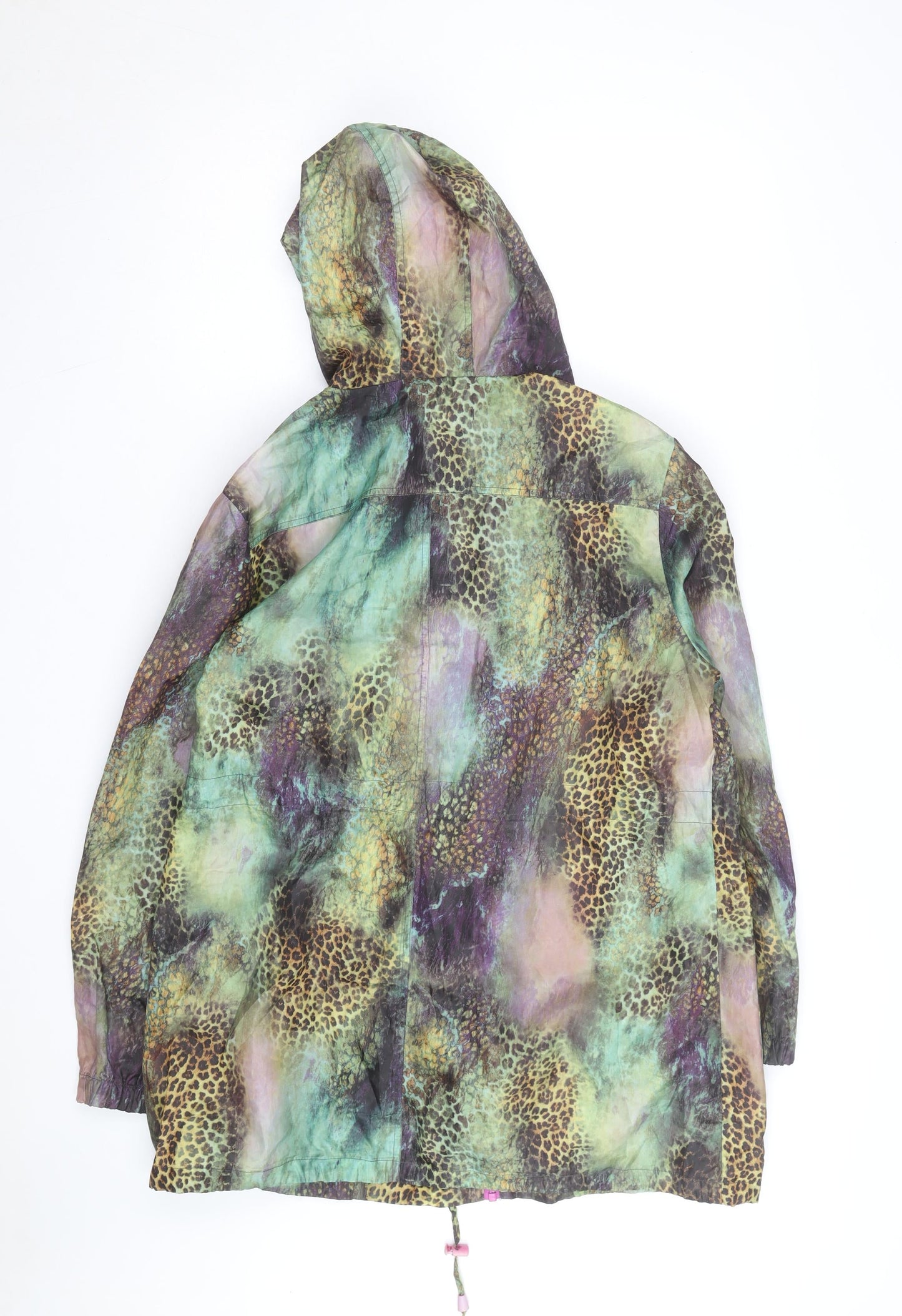 Love Label Women’s Multicoloured Animal Print Hooded Rain Jacket Size 14