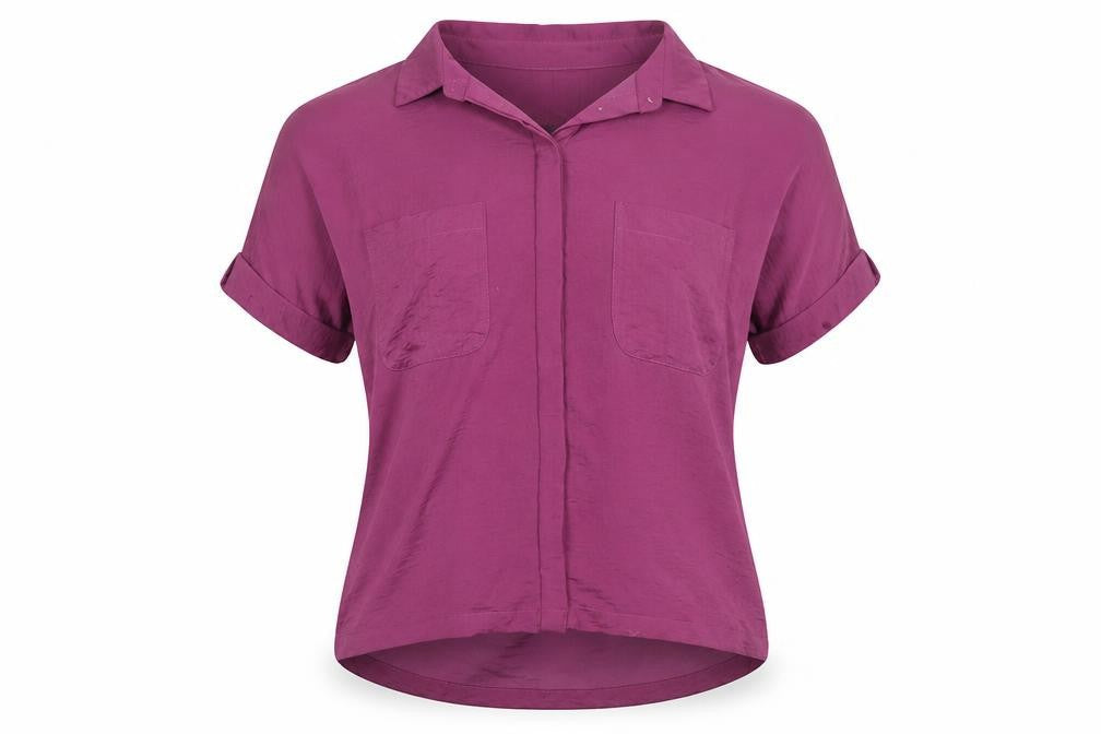 Marks & Spencer Women’s Purple Short Sleeve Collared Blouse Size 10