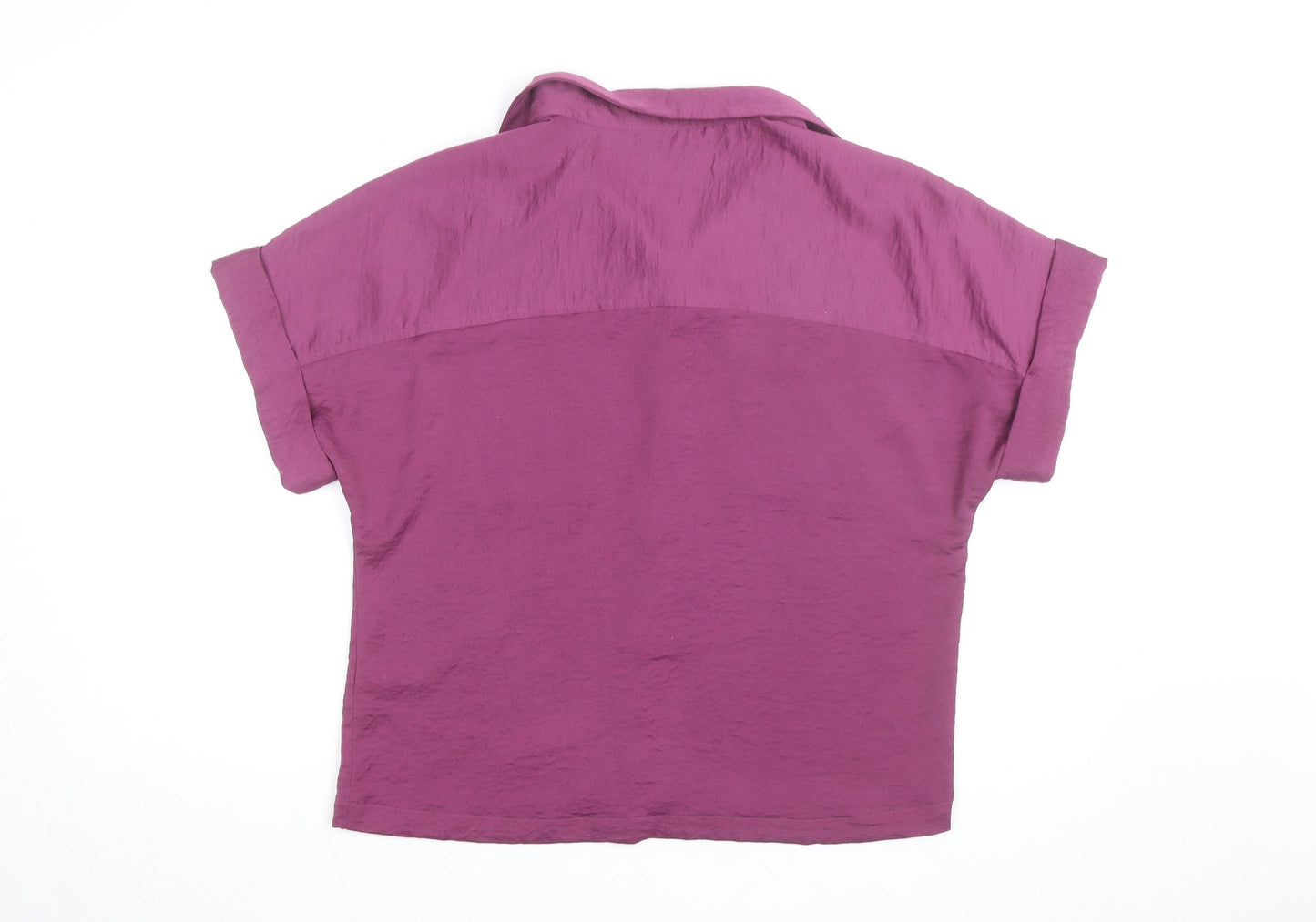 Marks and Spencer Women’s Purple Short Sleeve Collared Blouse Size 10