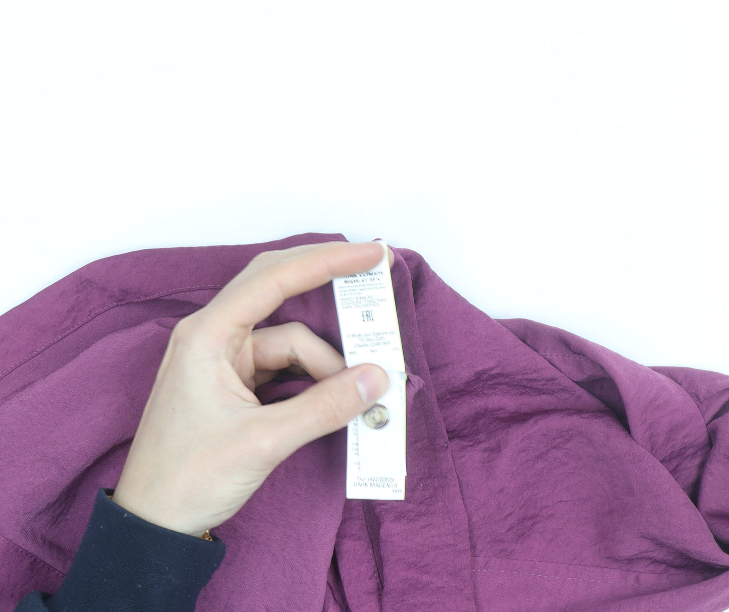 Marks and Spencer Women’s Purple Short Sleeve Collared Blouse Size 10