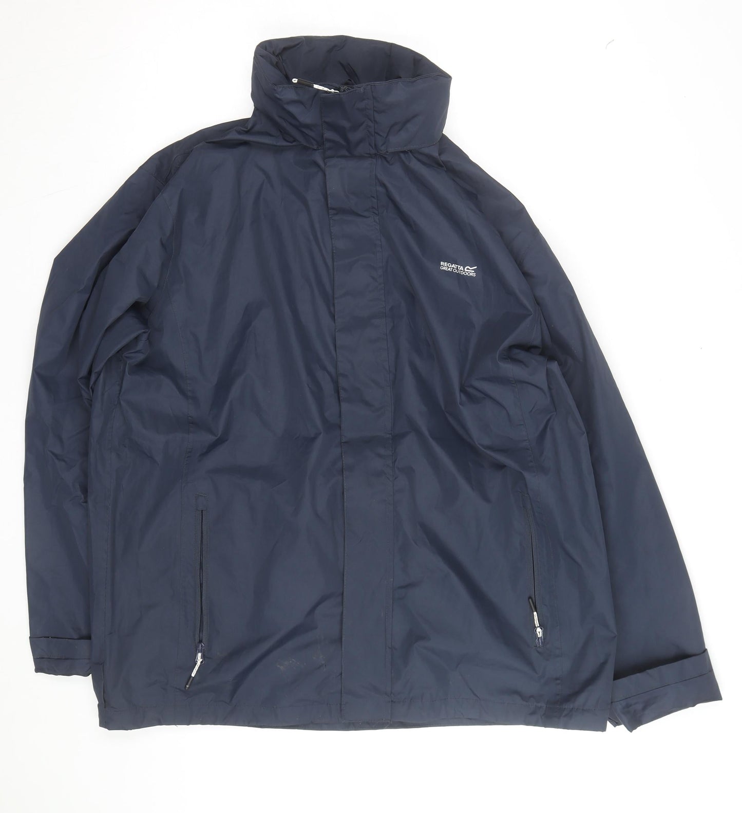 Regatta Men's Blue Waterproof Hooded Rain Jacket L