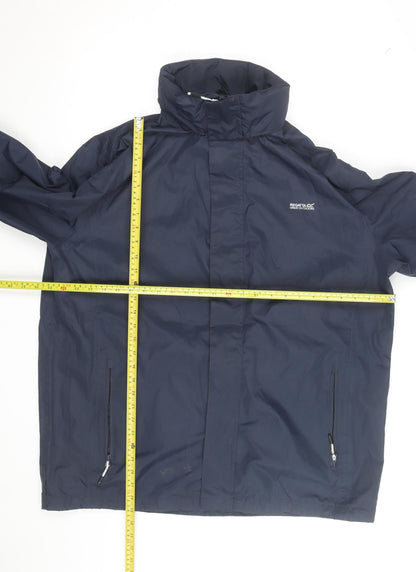 Regatta Men's Blue Waterproof Hooded Rain Jacket L
