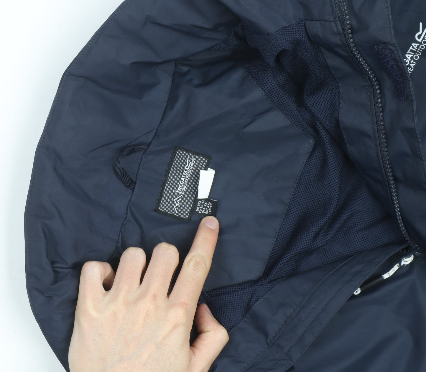 Regatta Men's Blue Waterproof Hooded Rain Jacket L