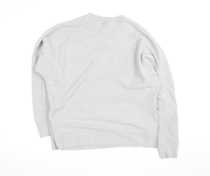 Under Armour Men's Grey Pullover Sweatshirt Size L Crew Neck Zip Detail