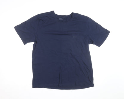 Hugo Boss Men's Blue XL Crew Neck Cotton T-Shirt