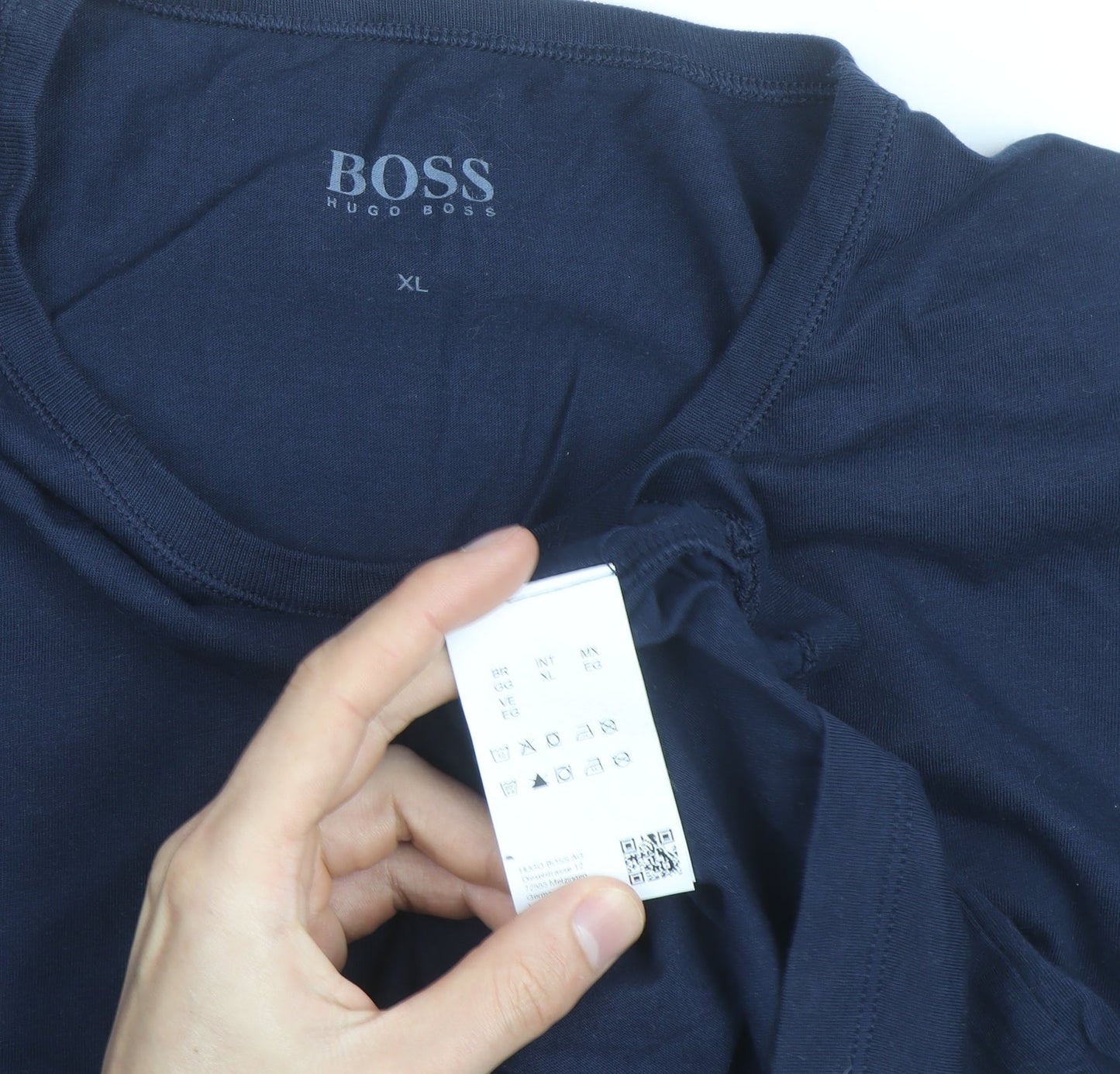 Hugo Boss Men's Blue XL Crew Neck Cotton T-Shirt