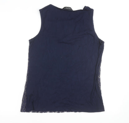 Dorothy Perkins Women's Blue Lace Sleeveless Blouse UK 16