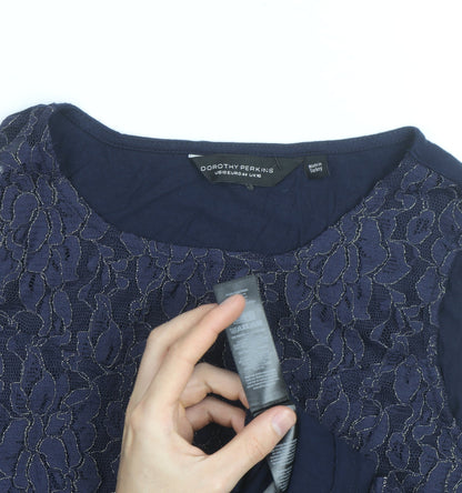 Dorothy Perkins Women's Blue Lace Sleeveless Blouse UK 16
